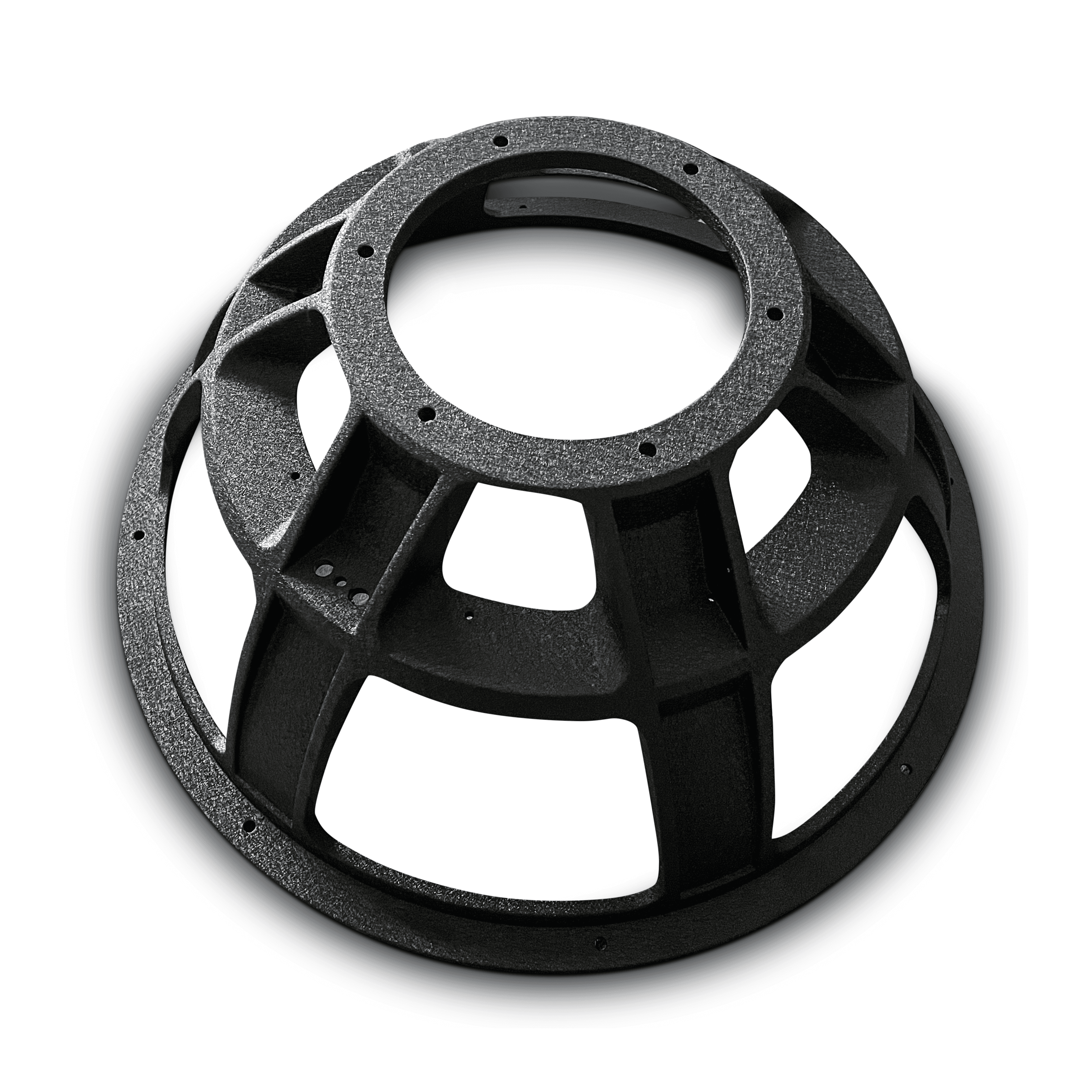 18″ Wide Mouth Ti Subwoofer Frame - Basket - Wrinkle Black 2